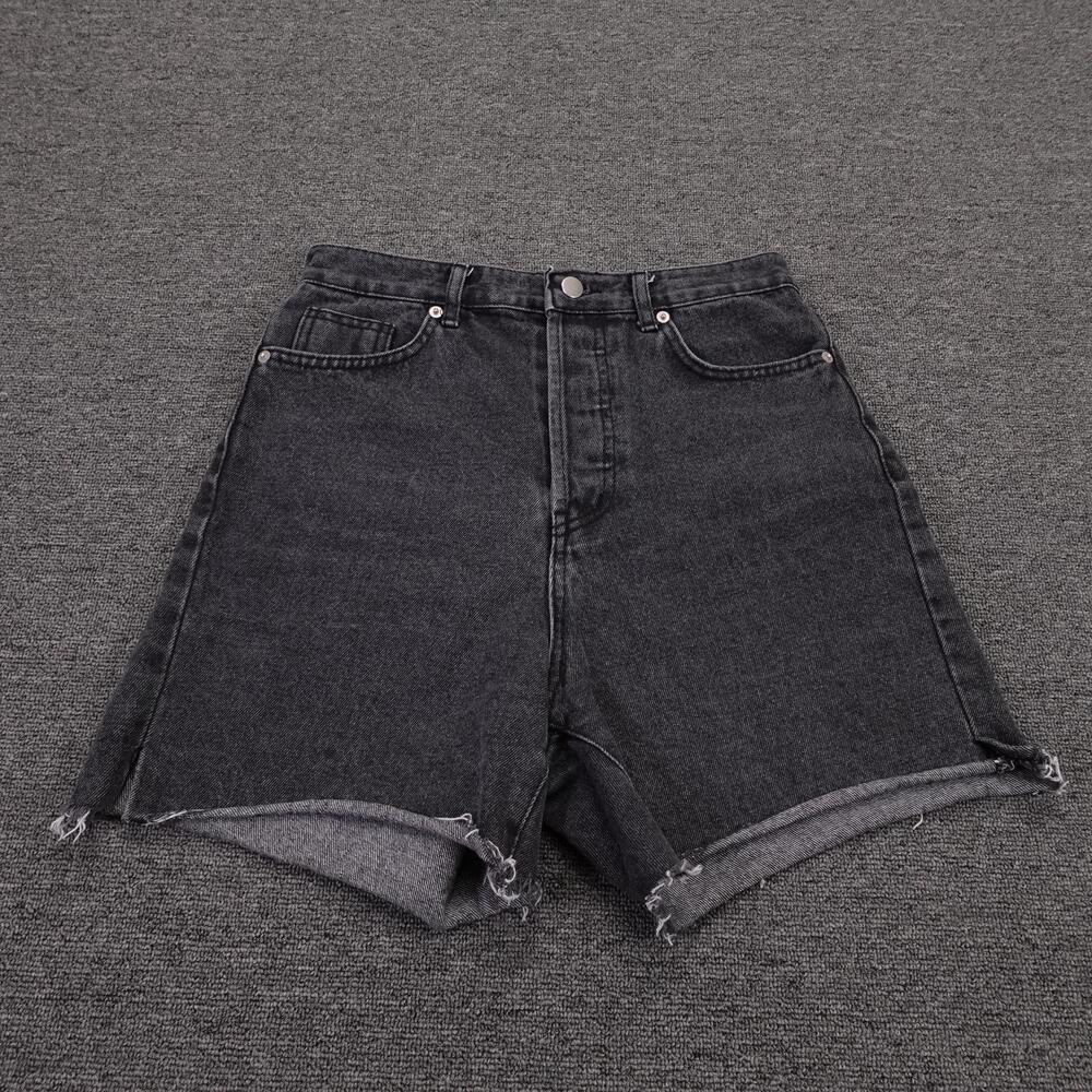 Storets Shorts Womens 28 Gray Denim High Rise Cutoff Raw Hem 5 Inseam Summer